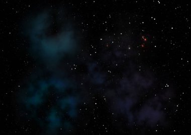 Uzaya karşı parlayan nebula ve yıldız alanı. Bu görüntünün elementleri NASA tarafından desteklenmektedir .