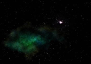 Uzayda bir yıldız alanı bir nebula ve gaz yoğunluğu. Bu görüntünün elementleri NASA tarafından desteklenmektedir .