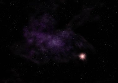 Sonsuz bir yıldız alanının küçük bir parçası. 3B görüntüleme