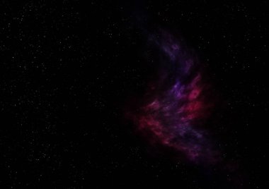 Sonsuz bir yıldız alanının küçük bir parçası. 3B görüntüleme