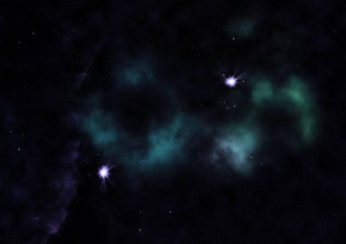 Uzayda bir yıldız alanı bir nebula ve gaz yoğunluğu. Bu görüntünün elementleri NASA tarafından desteklenmektedir .