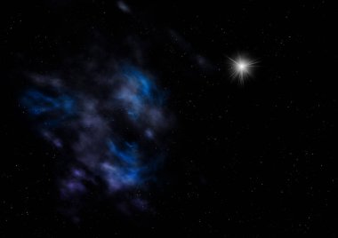 Uzayda bir yıldız alanı bir nebula ve gaz yoğunluğu. Bu görüntünün elementleri NASA tarafından desteklenmektedir .