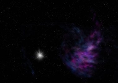 Uzaya karşı parlayan nebula ve yıldız alanı. Bu görüntünün elementleri NASA tarafından desteklenmektedir .