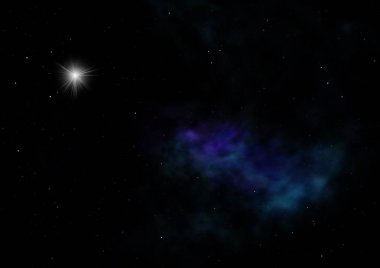 Uzayda bir yıldız alanı bir nebula ve gaz yoğunluğu. Bu görüntünün elementleri NASA tarafından desteklenmektedir .