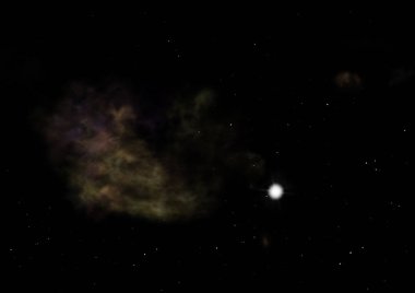 Uzayda bir yıldız alanı bir nebula ve gaz yoğunluğu. Bu görüntünün elementleri NASA tarafından desteklenmektedir .