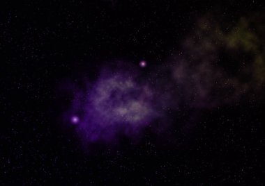 Uzayda bir yıldız alanı bir nebula ve gaz yoğunluğu. Bu görüntünün elementleri NASA tarafından döşenmiştir. 3B görüntüleme