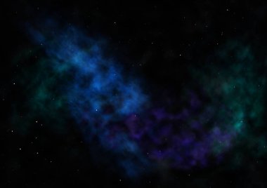 Parlayan nebula ve yıldız alanı olmak. 3B görüntüleme