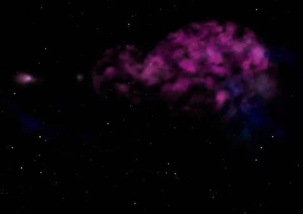 Campo estelar no espaço e uma nebulosa. Renderização 3D — Fotografia de Stock