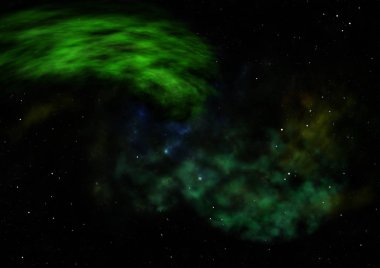 Sonsuz bir yıldız alanının küçük bir parçası. 3B görüntüleme