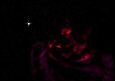 Evrendeki sonsuz uzay alanının küçük bir parçası. Bu görüntünün elementleri NASA tarafından döşenmiştir. 3B görüntüleme