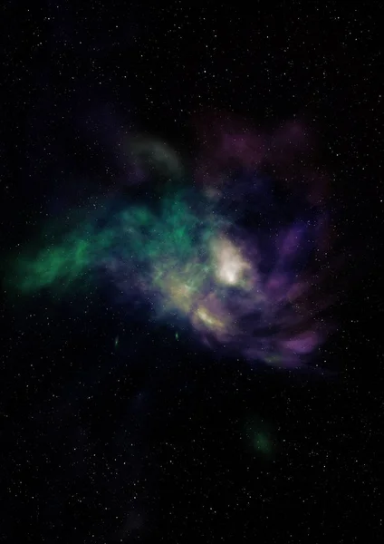 远非明亮的星云和星空与太空的对撞 这张照片的内容由Nasa提供 3D渲染 — 图库照片
