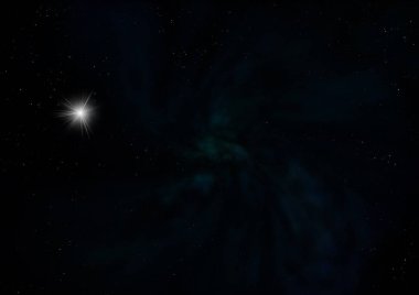 Uzayda bir yıldız alanı ve bir nebula