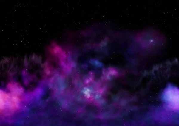 Långt att lysa nebulosa och stjärnfält. — Stockfoto