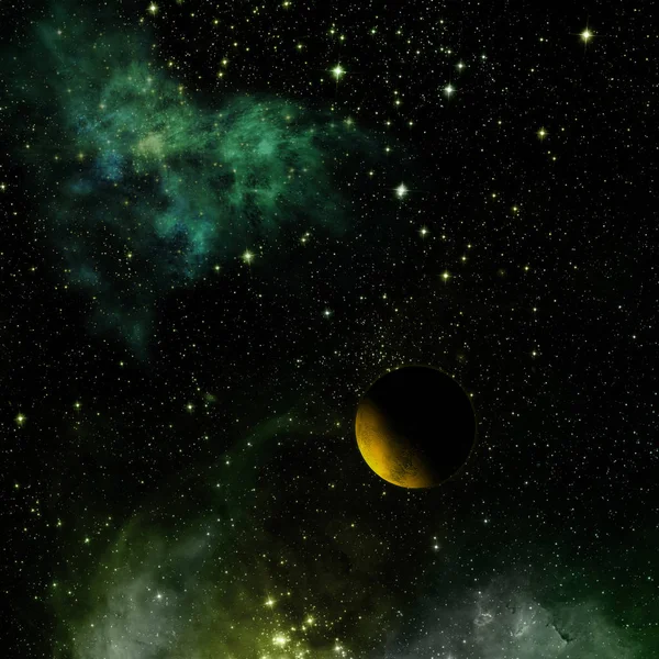 Planet in a space against stars. 3D rendering. — Stock Photo, Image