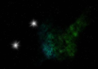 Uzayda bir yıldız alanı ve bir nebula