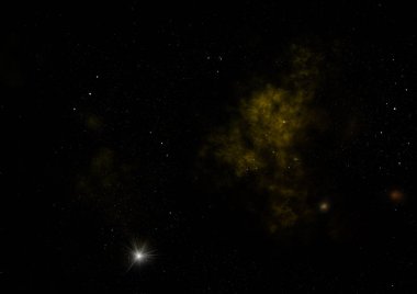 Uzaya karşı parlayan nebula ve yıldız alanı. Bu görüntünün elementleri NASA tarafından desteklenmektedir .