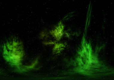 Sonsuz bir yıldız alanının küçük bir parçası. 3B görüntüleme