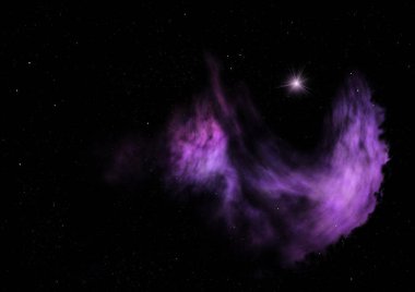 Sonsuz bir yıldız alanının küçük bir parçası. 3B görüntüleme