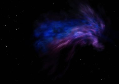 Uzayda bir yıldız alanı bir nebula ve gaz yoğunluğu. Bu görüntünün elementleri NASA tarafından döşenmiştir. 3B görüntüleme