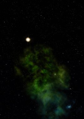 Evrendeki sonsuz uzay alanının küçük bir parçası. Bu görüntünün elementleri NASA tarafından döşenmiştir. 3B görüntüleme