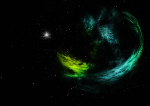 宇宙の星のフィールドは 星雲やガスの混雑 Nasaによって提供されたこの画像の要素 3Dレンダリング — ストック写真