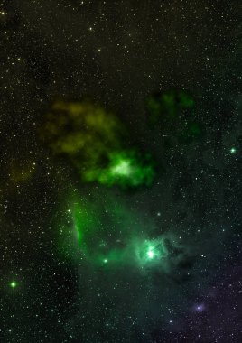 Uzayda bir yıldız alanı bir nebula ve gaz yoğunluğu. Bu görüntünün elementleri NASA tarafından döşenmiştir. 3B görüntüleme