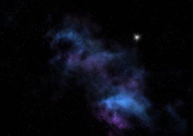 Evrendeki sonsuz uzay alanının küçük bir parçası. Bu görüntünün elementleri NASA tarafından döşenmiştir. 3B görüntüleme