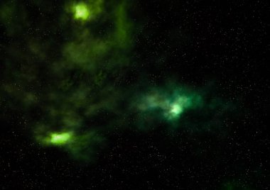 Uzayda bir yıldız alanı bir nebula ve gaz yoğunluğu. Bu görüntünün elementleri NASA tarafından döşenmiştir. 3B görüntüleme