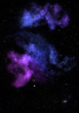 Parlayan nebula ve yıldız alanı olmak. 3B görüntüleme