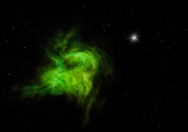 Sonsuz bir yıldız alanının küçük bir parçası. 3B görüntüleme