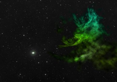 Evrendeki sonsuz uzay alanının küçük bir parçası. Bu görüntünün elementleri NASA tarafından döşenmiştir. 3B görüntüleme