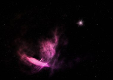 Evrendeki sonsuz uzay alanının küçük bir parçası. Bu görüntünün elementleri NASA tarafından döşenmiştir. 3B görüntüleme