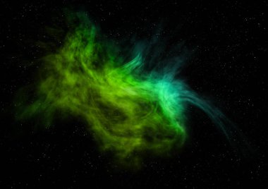 Evrendeki sonsuz uzay alanının küçük bir parçası. Bu görüntünün elementleri NASA tarafından döşenmiştir. 3B görüntüleme