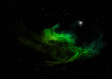 Evrendeki sonsuz uzay alanının küçük bir parçası. Bu görüntünün elementleri NASA tarafından döşenmiştir. 3B görüntüleme