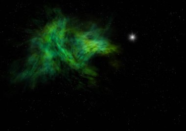 Evrendeki sonsuz uzay alanının küçük bir parçası. Bu görüntünün elementleri NASA tarafından döşenmiştir. 3B görüntüleme