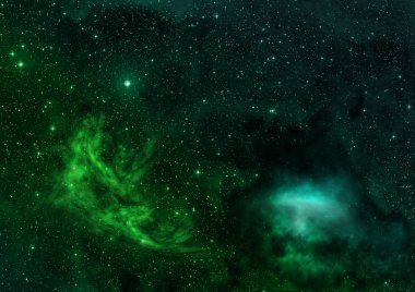 Evrendeki sonsuz uzay alanının küçük bir parçası. Bu görüntünün elementleri NASA tarafından döşenmiştir. 3B görüntüleme