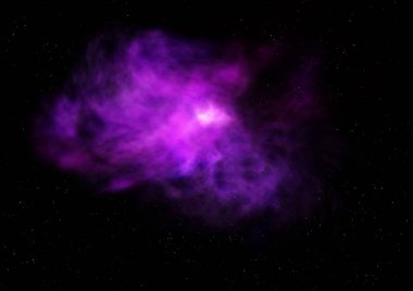 Uzaya karşı parlayan nebula ve yıldız alanı. Bu görüntünün elementleri NASA tarafından döşenmiştir. 3B görüntüleme.