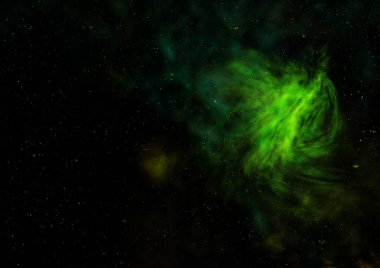 Evrendeki sonsuz uzay alanının küçük bir parçası. Bu görüntünün elementleri NASA tarafından döşenmiştir. 3B görüntüleme