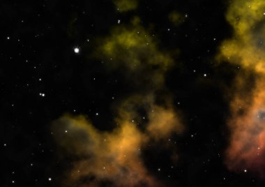 Parlayan nebula ve yıldız alanı olmak. 3B görüntüleme