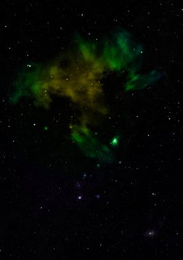 Parlayan nebula ve yıldız alanı olmak. 3B görüntüleme