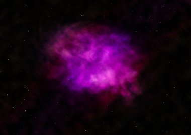 Uzaya karşı parlayan nebula ve yıldız alanı. Bu görüntünün elementleri NASA tarafından döşenmiştir. 3B görüntüleme.