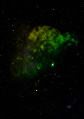 Sonsuz bir yıldız alanının küçük bir parçası. 3B görüntüleme