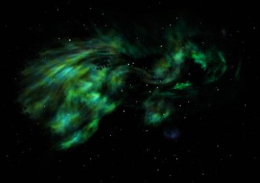 Sonsuz bir yıldız alanının küçük bir parçası. 3B görüntüleme