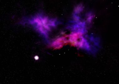 Parlak bir nebula ve yıldız alanı olmaktan çok uzak. 3B görüntüleme