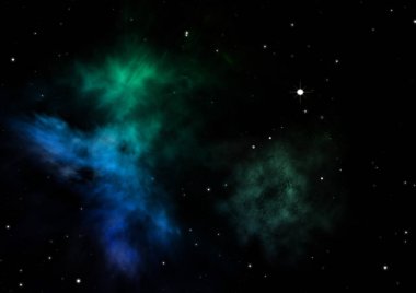 Sonsuz bir yıldız alanının küçük bir parçası. 3B görüntüleme