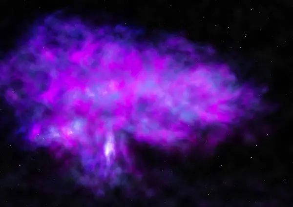 Lejos de ser nebulosa brillante y campo de estrellas. Renderizado 3D — Foto de Stock