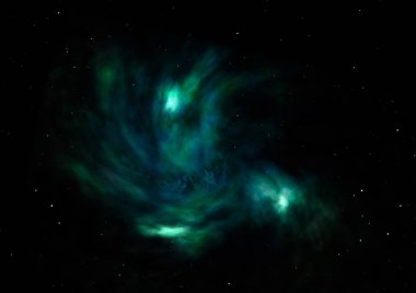 Parlak bir nebula ve yıldız alanı olmaktan çok uzak. 3B görüntüleme