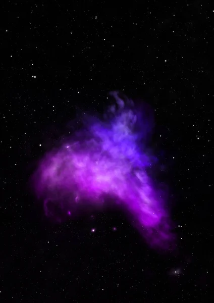 Långt ifrån nebulosa och stjärnfält. 3D-rendering — Stockfoto