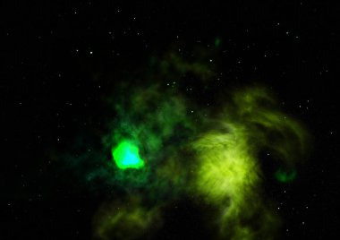 Sonsuz bir yıldız alanının küçük bir parçası. 3B görüntüleme