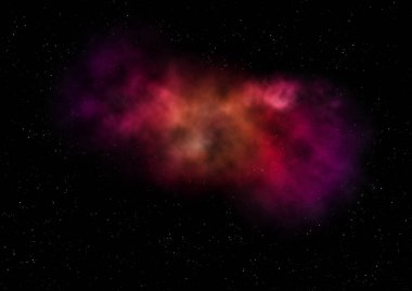 Parlayan nebula ve yıldız alanı olmak. 3B görüntüleme